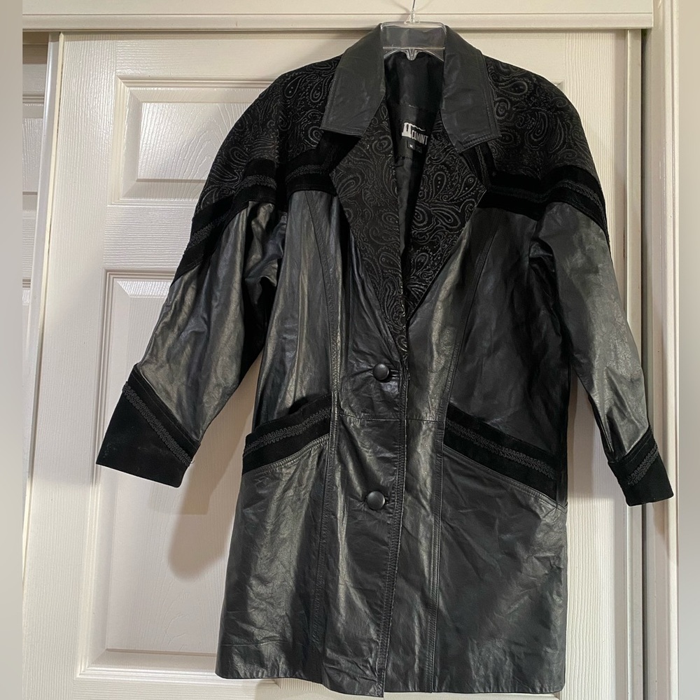 Comint‎ Women's Vintage Black Leather Jacket Size Medium